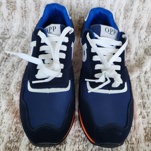 OPP France High Fashion Suede Sneaker Athletic Shoe Blue Orange | Men\'s Size 9 main image 15